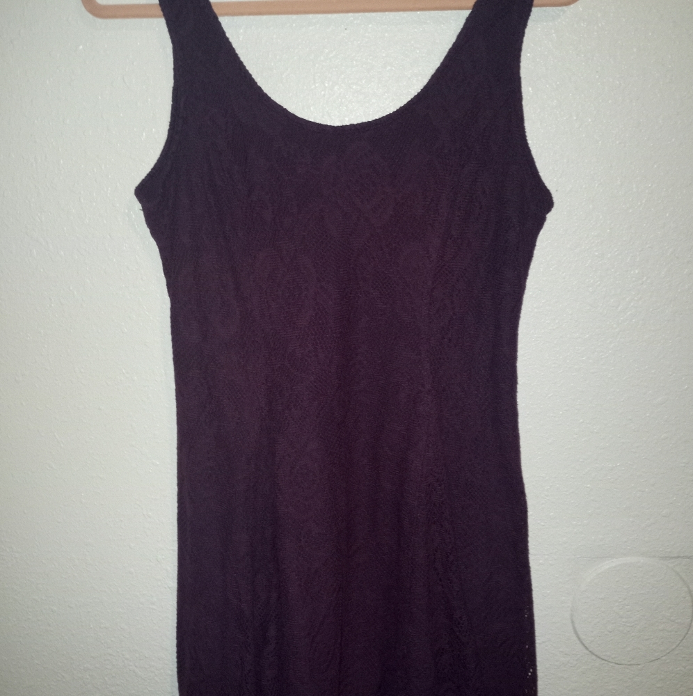 Aeropostale Purple/plum woven skater style mini dress  Size Large